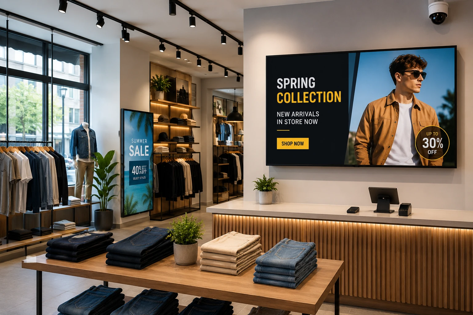Digital display installation in retail store